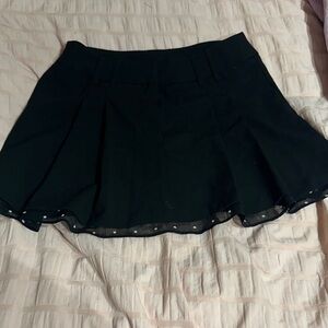 H&M Black Mini Skirt with Sheer Hem